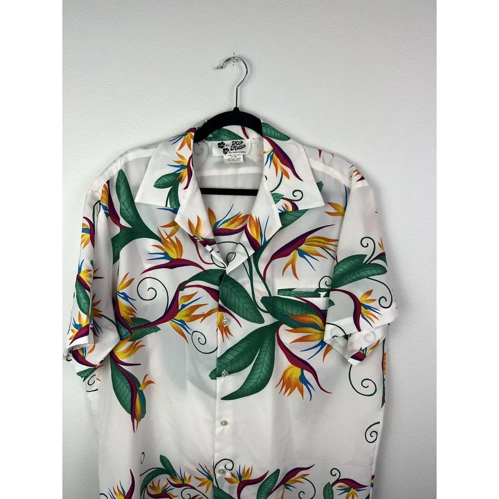 Men's Hilo Hattie Hawaiian shirt Made in Hawaii Size XL floral‎ single stitch